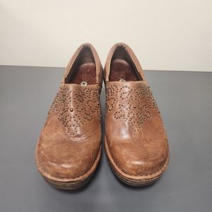 Ariat Stout Brown Leather Studded details Clog Shoes Sz 8
